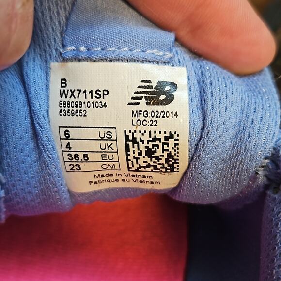 New Balance Cush 711 Women's Running Shoes Grey Pink and Blue - Picture 5 of 6